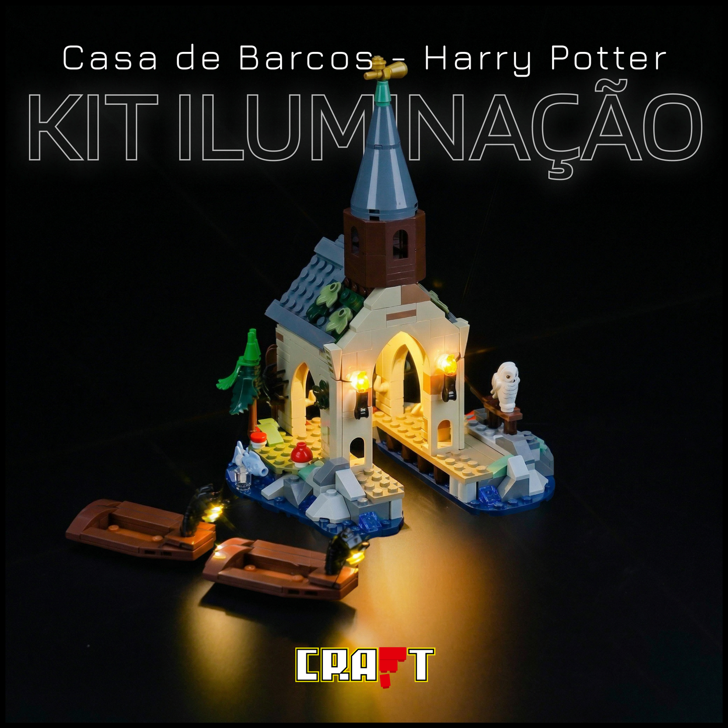 Kit de Ilumina&ccedil;&atilde;o para a Casa de Barco de Hogwarts (350 pe&ccedil;as)