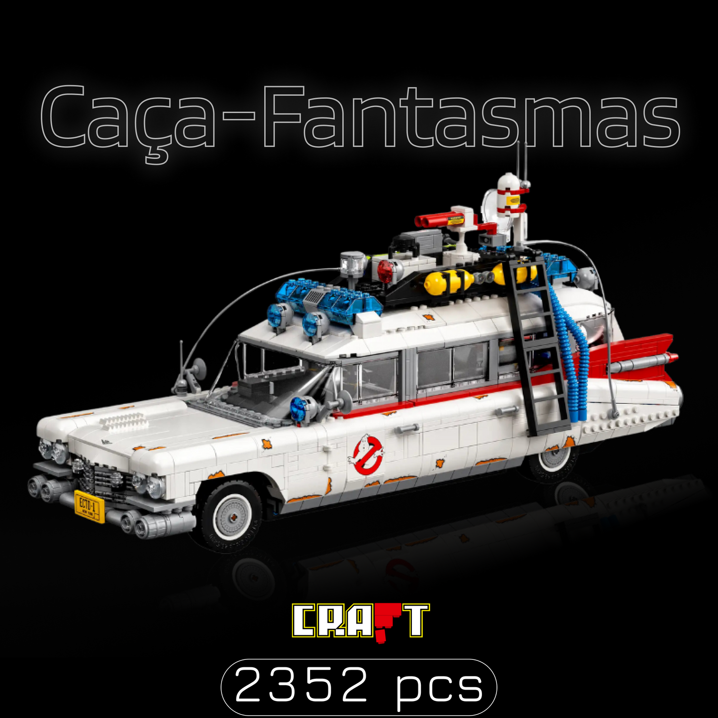 Cadillac ECTO-1 dos Ca&ccedil;a-Fantasmas (2352 pe&ccedil;as)