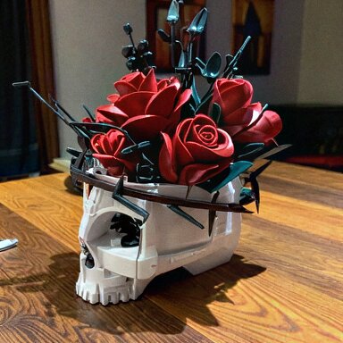 Caveira G&oacute;tica e Rosas (1079 pe&ccedil;as)