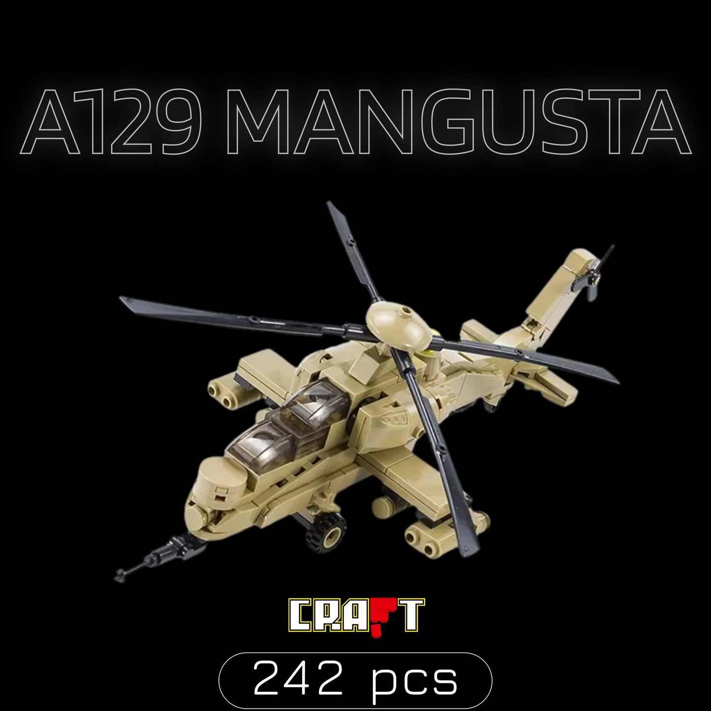 Helic&oacute;ptero A129 Mangusta (242 p&ccedil;s) - Brics Craft