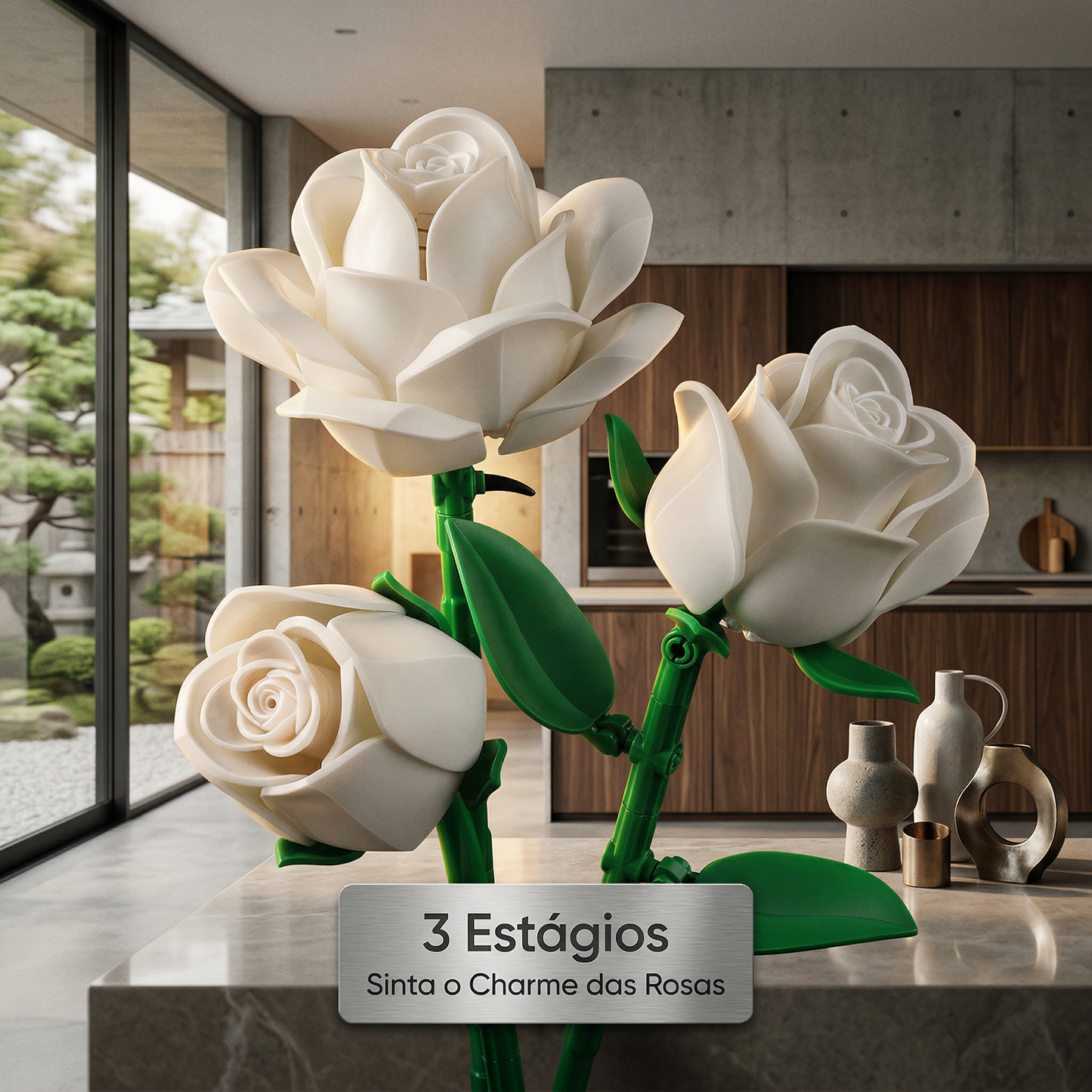 Buqu&ecirc; de Rosas Brancas (496 pe&ccedil;as)