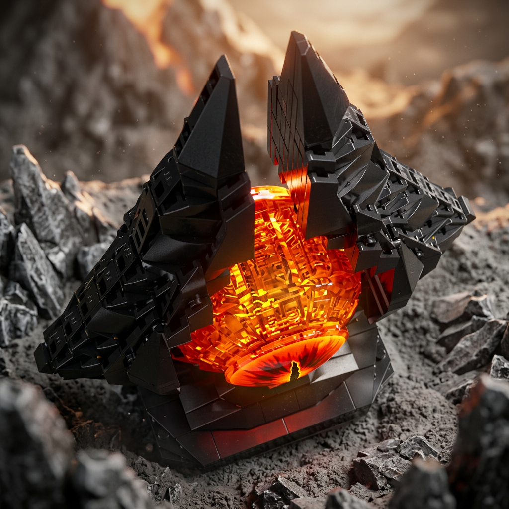 O Senhor dos An&eacute;is - Olho de Sauron com Ilumina&ccedil;&atilde;o (925 pe&ccedil;as)