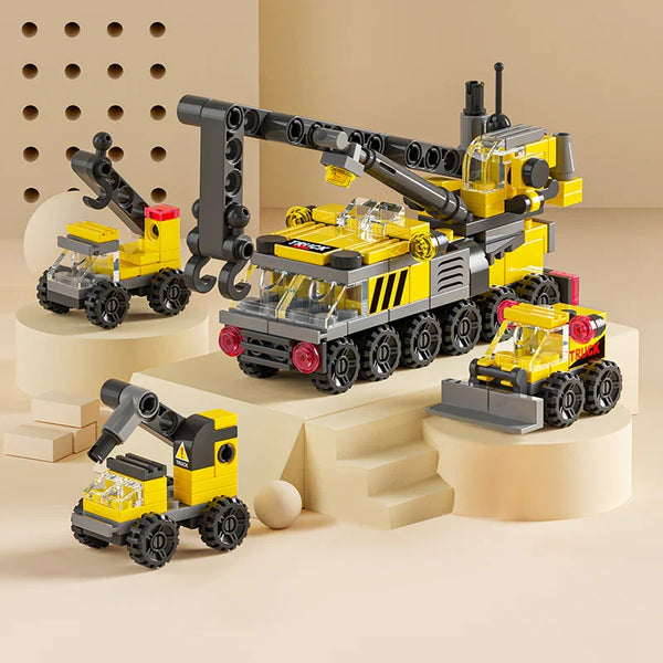 6 Carros de Construção em 1 (142 peças)