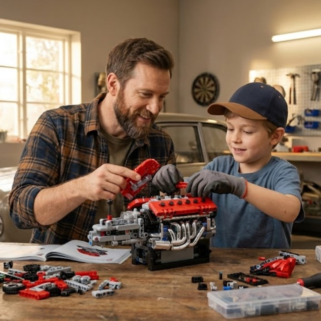 Motor V12 Supercar com Transmiss&atilde;o (863 pe&ccedil;as) - Brics Craft
