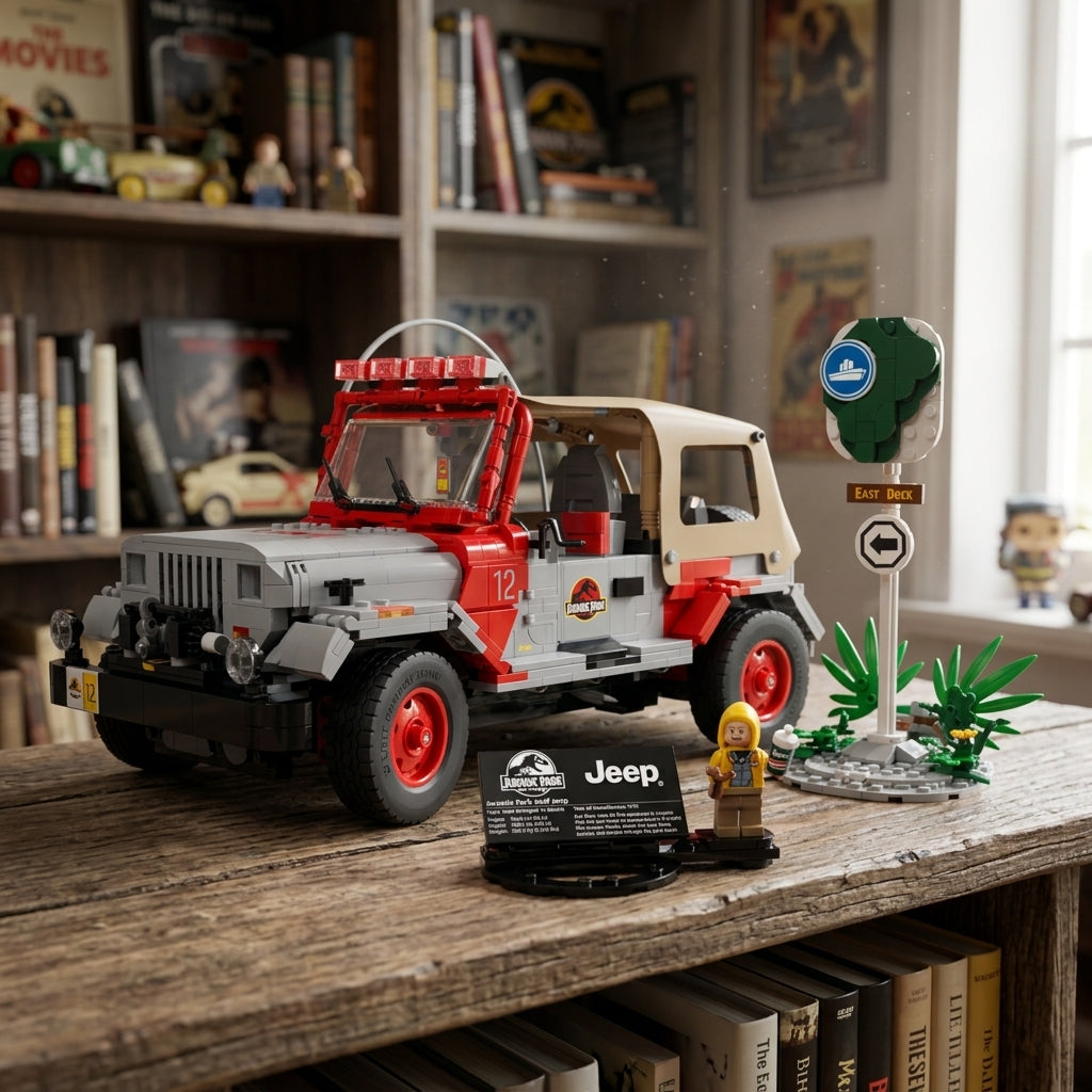 Jeep Wrangler de blocos em ambiente de colecionador