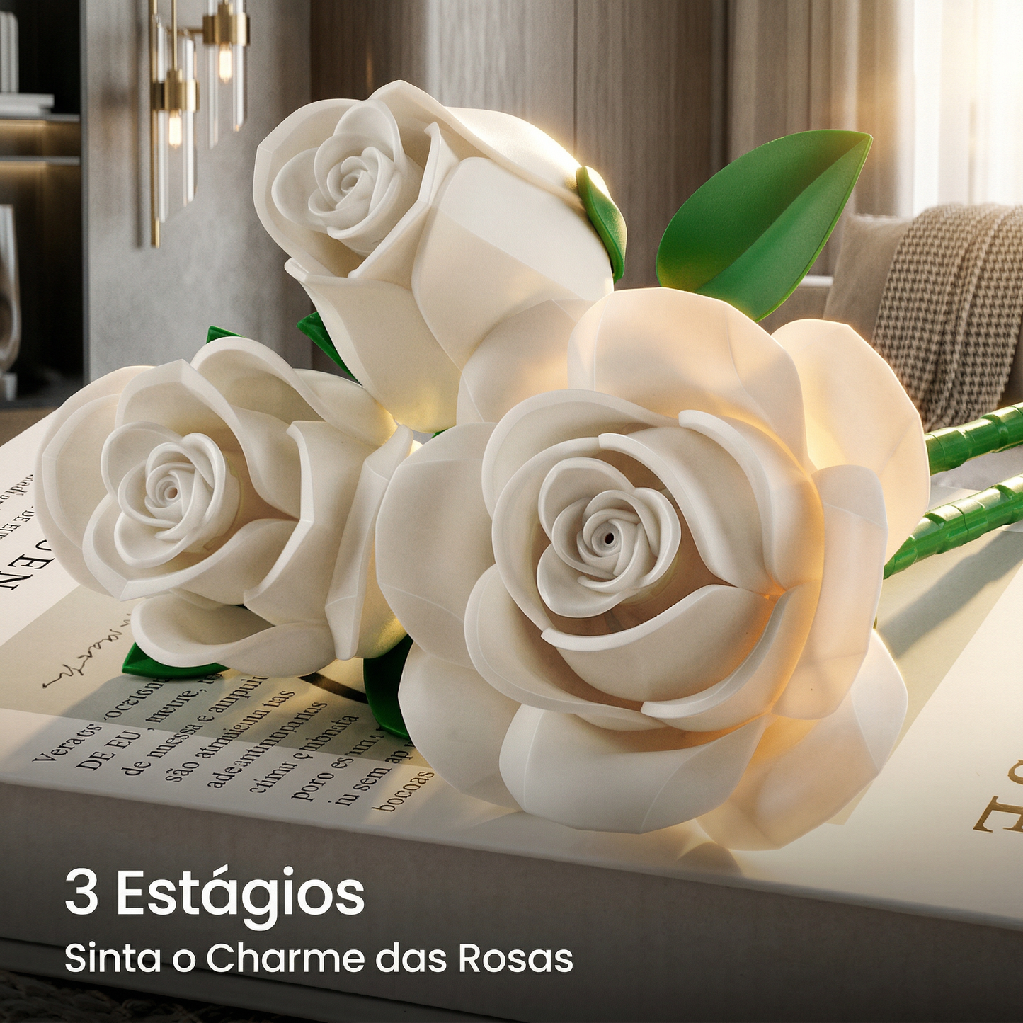 Buqu&ecirc; de Rosas Brancas (496 pe&ccedil;as)