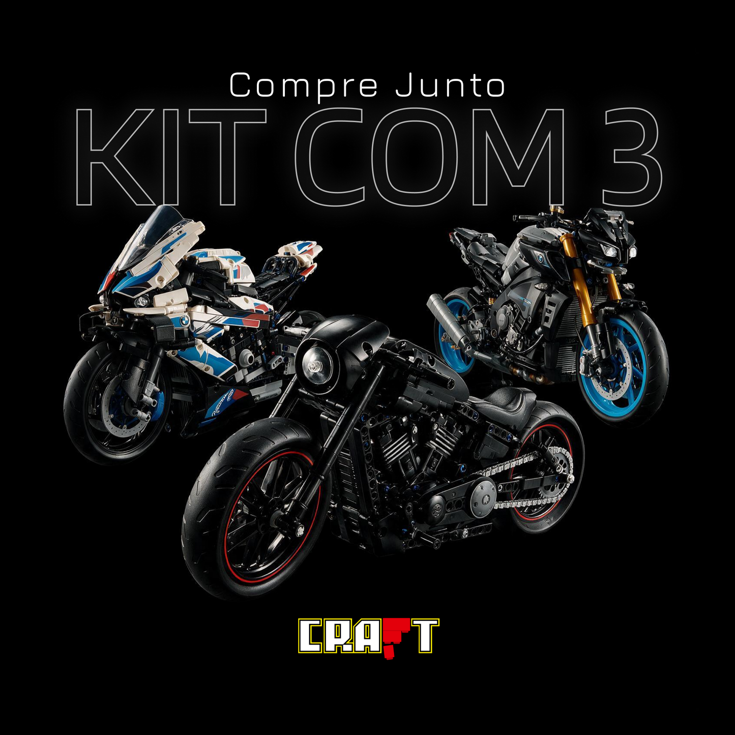 Compre Junto! Harley Davidson Black Rod + BMW M1000 RR + Yamaha MT-10 SP (3960 pe&ccedil;as)