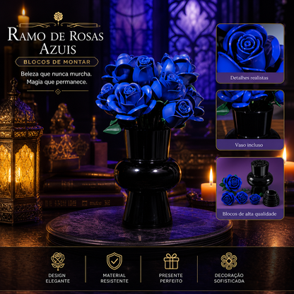 Buqu&ecirc; de Rosas Azuis (608 pe&ccedil;as)