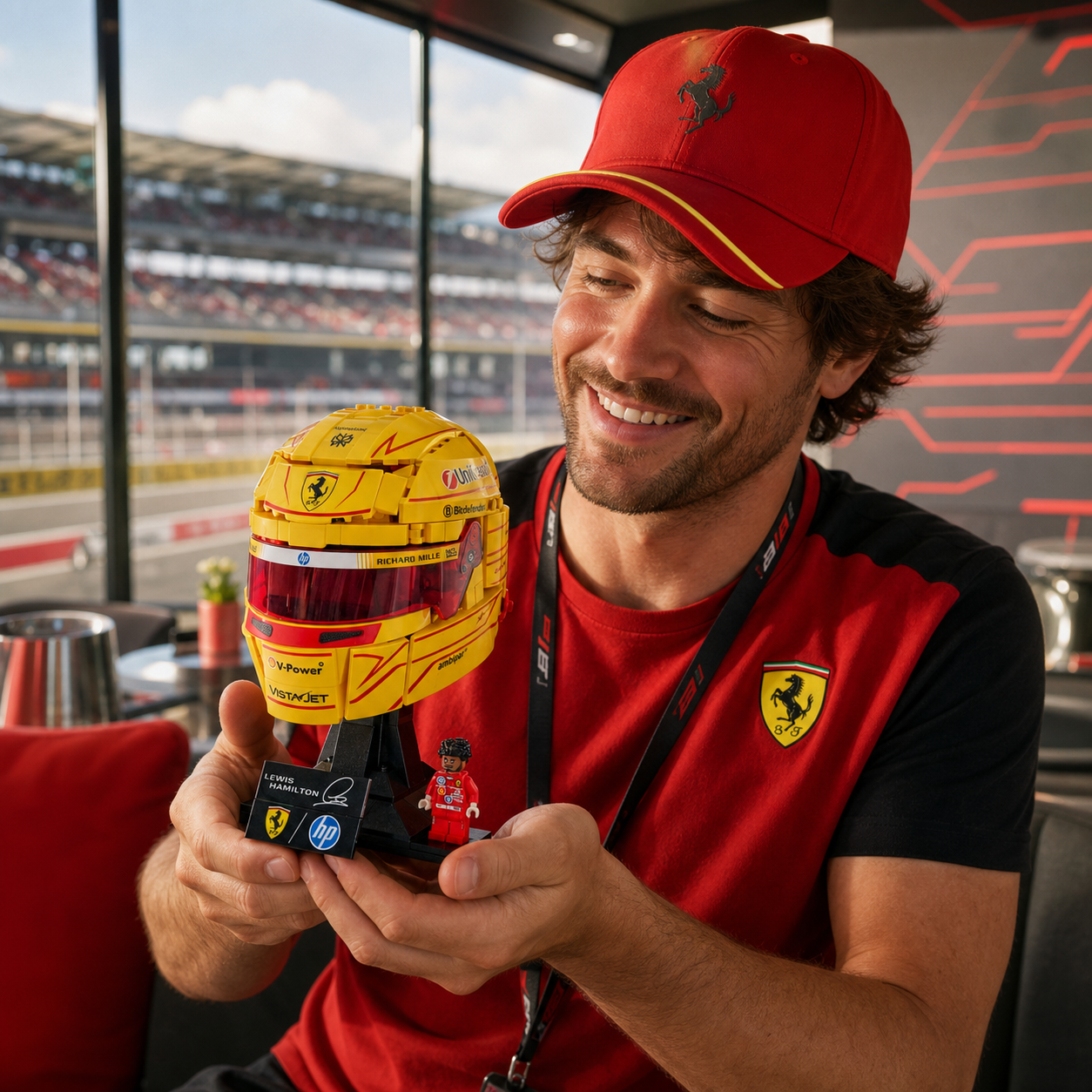 Capacete Ferrari HP - Lewis Hamilton (884 pe&ccedil;as) - imagem 8