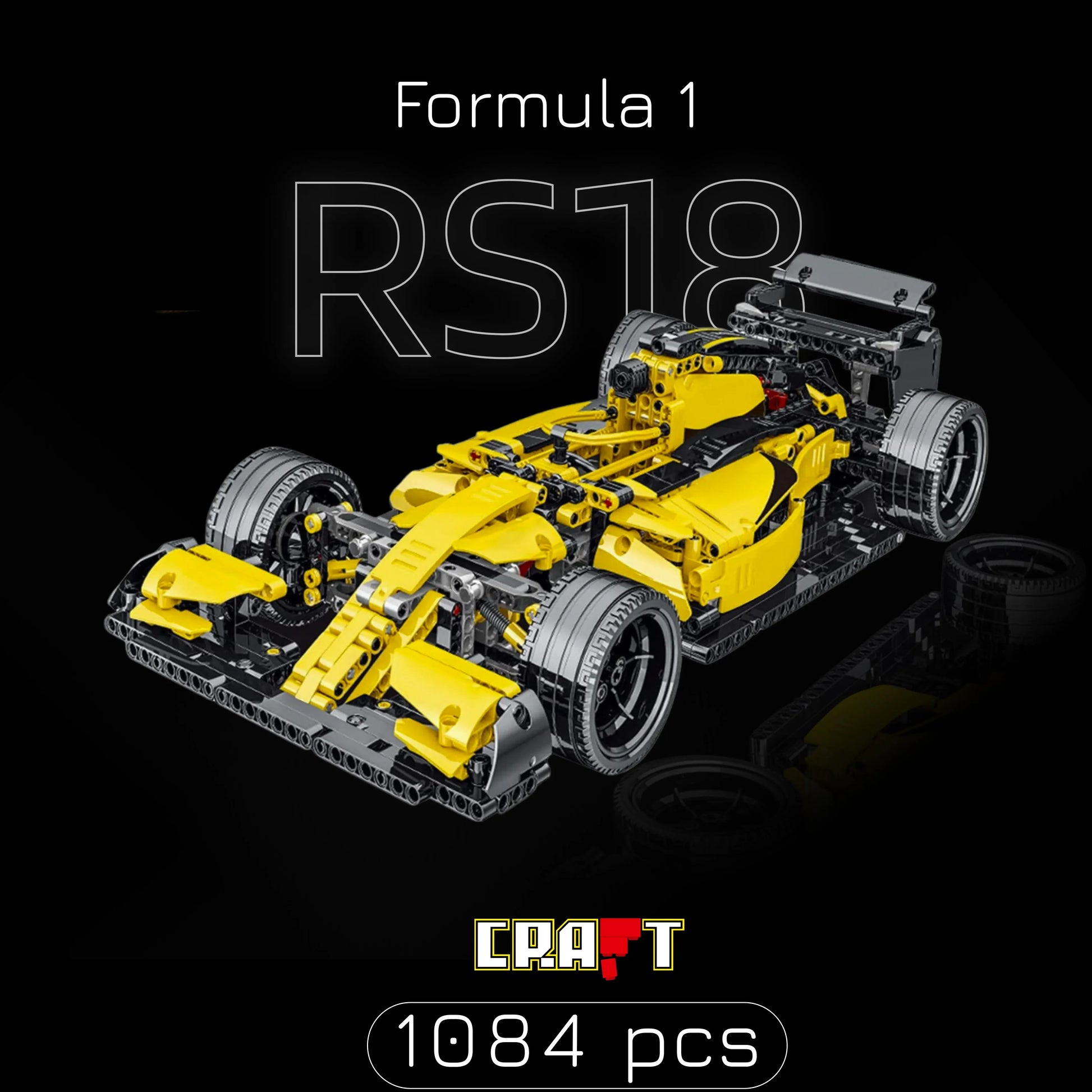 F&oacute;rmula 1 - Renault R.S.18 Amarela (1084 pcs) - Brics Craft